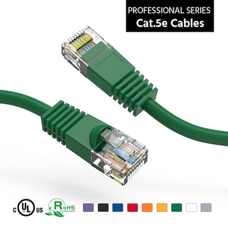 CAT5E UTP Ethernet Network Booted Cable- 150Ft- Green